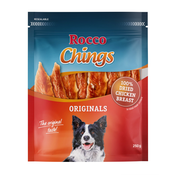 Ekonomično pakiranje Rocco Chings Originals - NOVO: kratke trake od pačjih prsa (4 x 250 g)