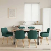 Vidaxl Jedilni stoli 6 kos Blago Temno zelena 56,5 x 50 x 87,5 cm