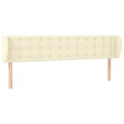 Vidaxl Vzglavje z ušesi krem 203x23x78/88 cm umetno usnje