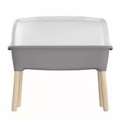 Prosperplast Visok sadilnik Prosperplast Respana Wood High Set 78 cm, siv kamen, 52 l