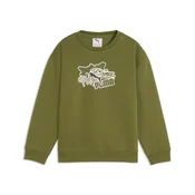 PUMA Essentials Graphics Scribble GFX Relaxed Crew Sweatshirt Kids, Shop, Olive Green, 7-8Y