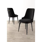 Hanah Home Set stolica Newa, 46x94x46 cm, 4 komada, Crne