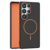 Leather Grip MagSafe maska za Samsung Galaxy S24 Ultra - Crna