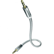 Inakustik Klinken avdio priključni kabel [1x klinken vtič 3.5 mm - 1x klinken vtič 3.5 mm] 0.75 m bele, srebrne barve, pozlačeni vtični ko