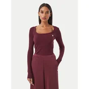 Guess Bluza V4BP07 K8RT2 Bordo rdeča Slim Fit