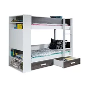 Dvokatan krevet Henderson 141 Dvokatan, Siva, 80x180, Iveral, Drvo, Basi a doghePodnice za krevet, 94x210x160cm