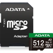 Adata Speed Plus/Micro SD/512GB/UHS-I U3 / Class 10/+ Adaptér