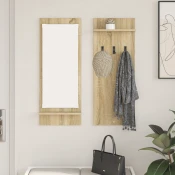 Vješalica za kapute na zidu Zidne Sonoma hrast 70 x 10 x 90 cm