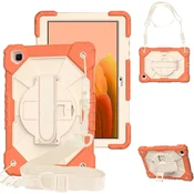 Ohišje za iPad 9/8 10,2 s stojalom in ramenskim pasom oranžno