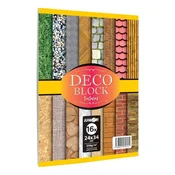 Dekorativna papirnata mapa (risbe) DECO BLOCK 16 listov/16 vzorcev, 250g/m2
