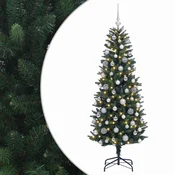Vidaxl Umetna božična jelka z bučko 180 cm 300 LED Toplo bela