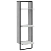 Vidaxl Stenska polica 3-nadstropna siva sonoma 30x25x100 cm inž. les