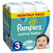 Pampers pelene Active Baby veličina 3 (6-10 kg) maxi pack plus 208 kom