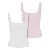 Urban Classics Top svetlo roza/bela