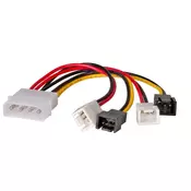 shumee Akyga AK-CA-34 Molex adapter kabel (M) - 2x 3-pinski 12V + 2x 3-pinski 5V (M) 0,15 m