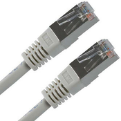 LAN kabel FTP patchcord, Cat.5e, RJ45 moški - RJ45 moški, 0,5 m, zaščiten, siv, varčen