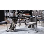 Casa Padrino luxury dining table black/silver 200 x 100 x H. 76 cm - Rectangular dining room table with glass top - Dining room furniture - Luxury dining room furniture