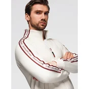 Ombre Washed mens sweatshirt with decorative stitching at the neckline - navy blue