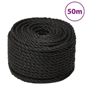 Vidaxl Delovna vrv črna 24 mm 50 m polipropilen