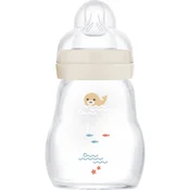 MAM Feel Good Glass Baby Bottle staklena bocica protiv kolika 0m+ Beige 170 ml