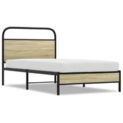 Vidaxl Posteljni okvir brez vzmetnice 90x190 cm sonoma hrast inž. les