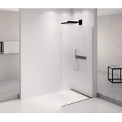 POLYSAN ARCHITEX Črna Mat 1462mm Stenska Sprchová Zástěna s Flute Steklom
