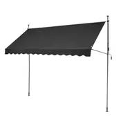 VEVOR Zložljiv nadstrešek za teraso 350x120 cm črne barve