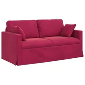 Vidaxl Kavč Vinorodna rdeča 158 x 78 x 80 cm Žamet