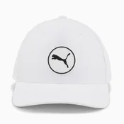 Mens PUMA Circle Cat Tech Golf Cap, White Glow