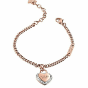 Guess Modna pozlačena zapestnica Fine Heart JUBB01422JWRG (Dolžina 17 - 21 cm - L)