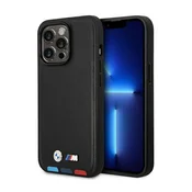 Bmw Etui BMW Leather Stamp Tricolor MagSafe za iPhone 14 Pro Max - črno
