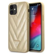 Guess Etui Guess V-Quilted Collection za iPhone 12 mini - zlato
