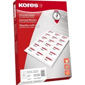 Samoljepljive etikete Kores - A4, 100 listova, 70 x 41 mm