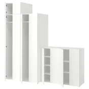 LASTARE Garderobni sestav, bela/z nadgradno enoto, 240x62x237 cm
