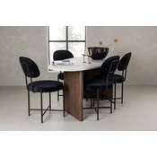 Venture Design Jedilna miza in stol komplet Grönvik in Stella 180x90x75 cm svetlo siva in črna