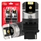 shumee LED CANBUS žarnice PRO serija P27W 4x3030 SMD Bela 12V 24V AMIO-03587