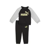 Puma Minicats Essentials Raglan Crew Shirt Set Toddler, Black, Size 12-18M, Clothing