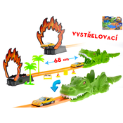 Roadblasters dinozavrska steza 68 cm s strelcem + kovinski avto 1 kos