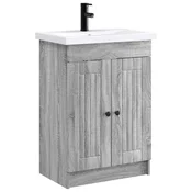 Vidaxl Komplet pohištva za kopalnico Siva Sonoma 78,5 x 37,5 x 81 cm