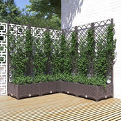 Vrtna sadilica s rešetkom smeda 120 x 120 x 121,5 cm PP