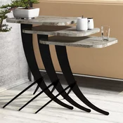 Lessentiel Maison Set klub stolova, 3 komada Pion Belo-Crni