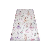 RugsX BAMBINO 61600 pralna preproga Ballerina za otroke protizdrsna - krema/roza 140x190 cm, (5000359122)