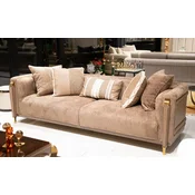Casa Padrino Luxury Sofa Brown/Gold - Living Room Sofa - Hotel Sofa - Living Room Furniture - Hotel Furniture - Luxury Furniture