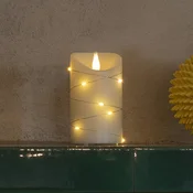 Konstsmide Christmas LED voščena sveča bela Barva svetlobe topla bela 17,8 cm - bela, srebrna