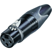 Neutrik enski konektor za kabel XLR serije FXX ravan br. polova=3 NC3 FXX-B Neutrik