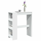 vidaXL Barska miza s policami bela 90x40x103,5 cm inženirski les