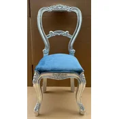 Casa Padrino baroque ladies chair blue/silver - Handmade baroque style dressing table chair - Luxury bedroom furniture in baroque style - Baroque furniture - Noble & magnificent