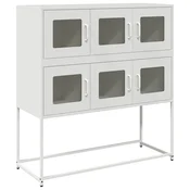 Vidaxl Komoda bela 100,5x39x107 cm hladno valjano jeklo