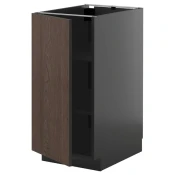 METOD Podni element s policama, Crnosiva/Sinarp smeda, 40x60 cm