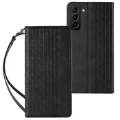 Ovitek Magnet Strap Case za Samsung Galaxy S22+ (S22 Plus) (denarnica, vrvica), črni